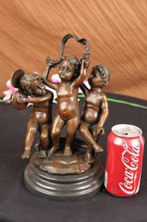 Young Boys Dancing Art Bronze Statue Sculpture Figurine Signed By A 
