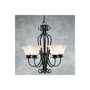  Forte Lighting 2202 05 64 5 Light Chandelier, Bordeaux 