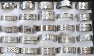 Wholesale 100 pcs stainless steel mix pattern rings/R 1344  