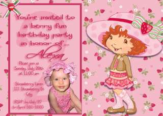 Strawberry Shortcake Birthday Party Invitations x 2  