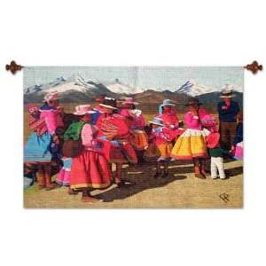   Wool tapestry, Reunion at the Foothills of the Andes