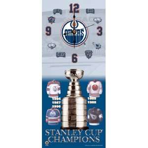  NHL Edmonton Champs Clock 6x14