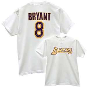 Los Angeles Lakers White #8 Kobe Bryant Swingman T shirt  