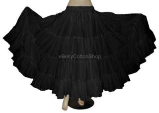 Teal Belly Dance Cotton 16 Yard 4 Tier Skirt Gypsy Boho  