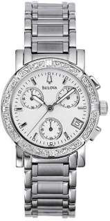 Womens Bulova Chronograph 16 Diamond Watch 96R19  