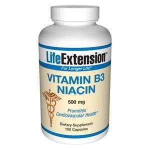  Life Extension Vitamin B3 Niacin 500mg 100 Caps Health 