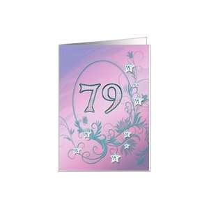  79th Birthday card with diamond stars effect Card Toys 