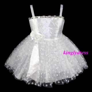   Toddles Girls Pageant Wedding Birthday Party Dress White SZ 18M S859