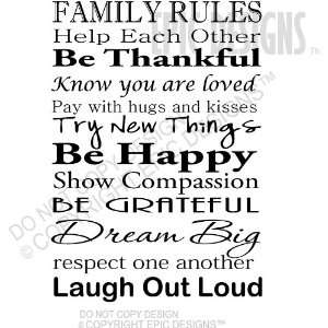  Family Rules Help Each Other Be Thankful Know you are 