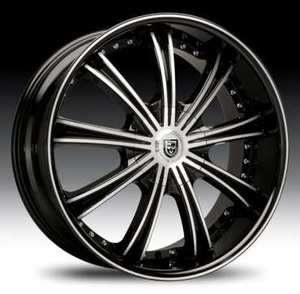 20 Lexani LX 19 Wheel SET 20x8.5 Black Machined & Black Lip LX19 5LUG 