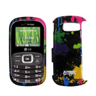 for Lg Octane Paint Splatter Case+LCD Screen Protector+Car Charger 