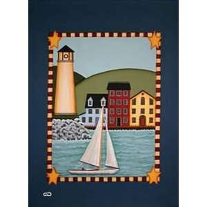  9814FM Sailboat Lighthouse Mini 12 x 18 Flag Patio, Lawn 