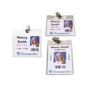 50/PK, Clear   Sold as 1 PK   Clip style badge holders conveniently 