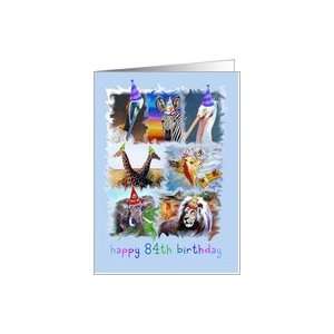  Colorful 84th Birthday Zoo Animals Card Toys & Games