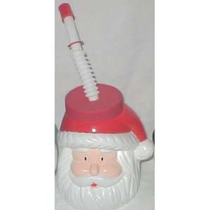  Santa Claus Christmas Drinking Cup with Screw on Lid and 
