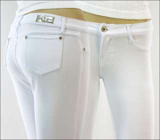 Moleton jeans low rise skinny leg basic style white  