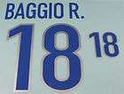 Baggio R #18 World Cup 1998 Italy Away Football Shirt Name Set