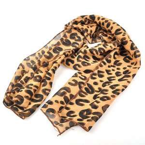  Beautiful Leopard Print Scarf Wrap Stole Chiffon Faux Silk 