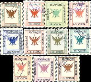 reprinted double headed eagle stamps from albania