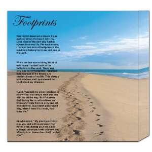 Footprints in the Sand Poem  12 x 12 Canvas Frame 