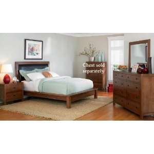  4pc King Size Bedroom Set in Walnut Finish