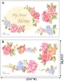 My Sweet Home Flower Door Wall STICKER Removable Decal  