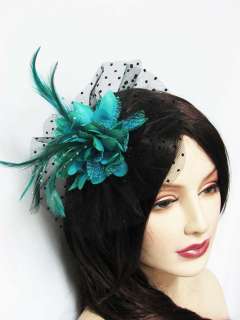 Flower Fascinators Beads Stamen Hair Clip,Pin Green Buy more save more 