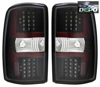 00 06 Chevrolet Suburban Tahoe Yukon LED Tail Lights Black DEPO Pair 
