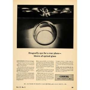 1951 Ad Corning Glass Works World War II Dragonfly   Original Print Ad