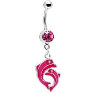  Pink Dolphin Dancing Belly Ring Jewelry