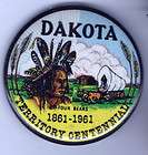 1961 pin DAKOTA 1861  1961 Territory Centennial Wagon 