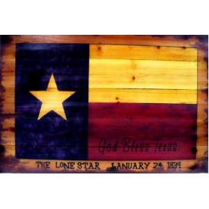  Lodge Cabin Rustic Decor Texas Flag Plank Picture Hanging 