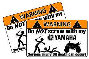 Funny Yamaha Motorcycle ATV Race Warning Quad Sticker  