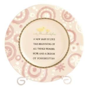 Grasslands Road Wish Come True 7 3/4 Inch A New Baby Pink Baby Plate 