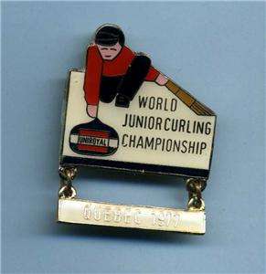 WORLD JUNIOR CURLING CHAMPIONSHIP QUEBEC 1977 PIN  