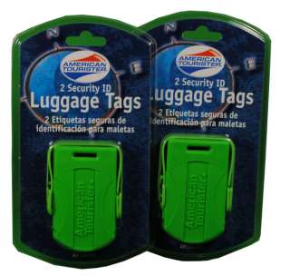 Lot 4 American Tourister Security ID Green Luggage Tags 0608182124028 
