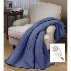   Throw Electric Heated Warming Heating Blanket, Denim Blue Home