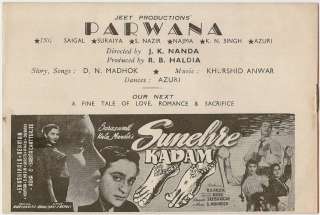 India Bollywood Press Book 1947 PARWANA Saigal Suraiya  