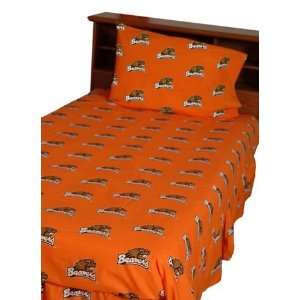  Oregon State Beavers Cotton Sateen Bed Sheet Set Sports 