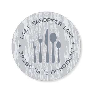  Woodgrain Dinner Silver Stickers