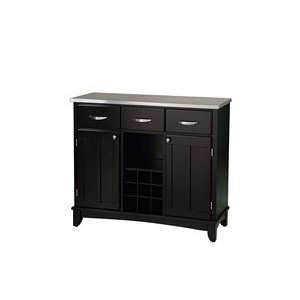 Home Styles 41.75x17x36.25 in. Black 3 Drawer Buffet Server, Sta 