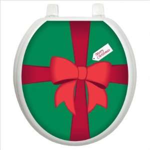   Toilet Seat Applique with Christmas Gift Box Design Size Round