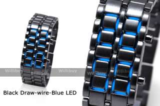 Alienwork Lava 2012 Blue/Red LED Wristwatch/Watch Black/Silver/White 