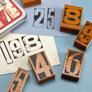   Vintage Numbers Rubber Stamps by Cavallini & Co.