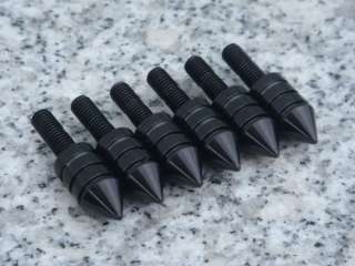 You are bidding on a set of SIX BLACK SPIKE FAIRING BOLTS.