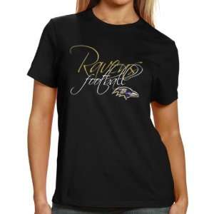  Womens Baltimore Ravens Franchise Fit Black T Shirt 