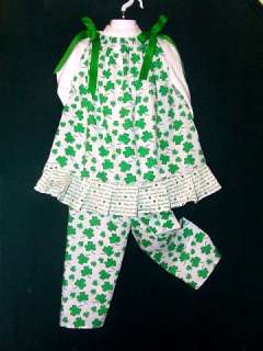 St Patricks Day Outfit SZ 6 Girls Boutique Couture & Matching Irish 
