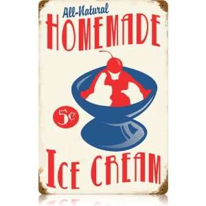  Homemade Ice Cream Sign   Vintage Look Ice Cream Parlor 