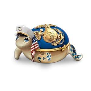  United States Marine Corps Heirloom Porcelain Turtle Music 