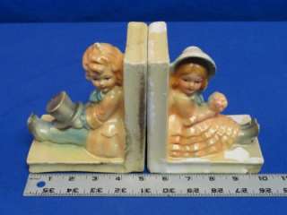 Vintage Boy and Girl Book Ends X75  